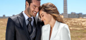 traje de novio negro de roberto vicentti