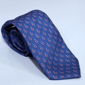 Corbata azul marino con micro dibujo MARINO