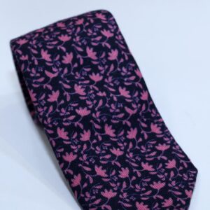 Corbata azul marino estampada eres rosas ROSA