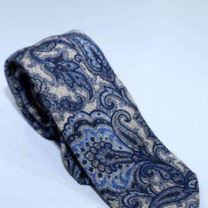 Corbata azul estampada