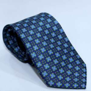 Corbata estampada azul petróleo