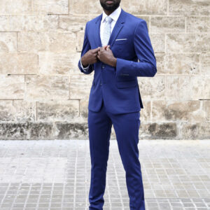 Traje azul eléctico elástico AZULON