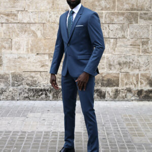 Traje verdoso elástico AZUL/PETROLEO