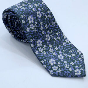 Corbata verde estampada de flores