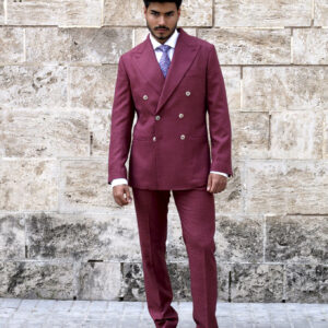 Traje granate cruzado