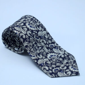 Corbata brocada marino-beige