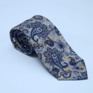 Corbata de seda flores arenas